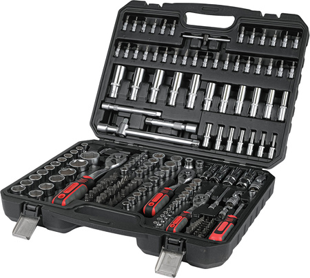 Zestaw narzędzi 1/4" 3/8" 1/2" 182 szt.