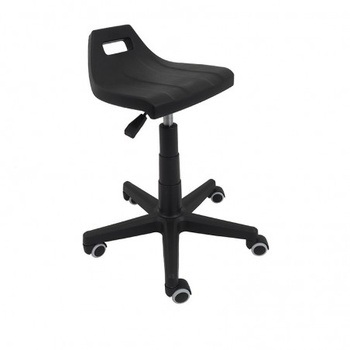 Taboret przemysłowy czarny na kółkach VTPK