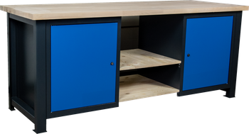 Stół składany warsztatowy z szafkami i półkami DP 2007