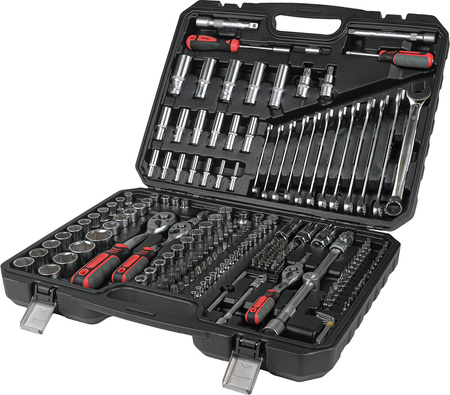 Zestaw narzędzi 1/4" 3/8" 1/2" 222 szt.