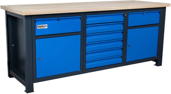 Stół dla mechanika narzędziowy składany z szufladami i szafkami do warsztatu DP 2023