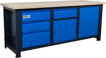 Stół narzędziowy metalowy z szufladami i szafkami dla mechanika do warsztatu DP 2017