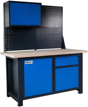 Stół garażowy z nadstawką dla mechanika z szafkami i szufladą MS 1423