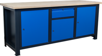 Stół metalowy narzędziowy z szufladami i szafkami do warsztatu dla mechanika DP 2016