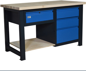 Stół garażowy z czterema szufladami i półką MS 1439