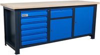 Stół metalowy narzędziowy z szufladami i szafkami dla mechanika do warsztatu DP 2025